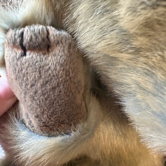 Vintage Ty Inc. 1999 Plush Teddy Bear Blue Brown Fur With Grey Ribbon - Picture 8 of 8